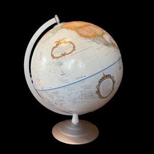 Vintage Replogle Globe. 12 Inch Diameter Tan World Classic Series. Made In USA!
